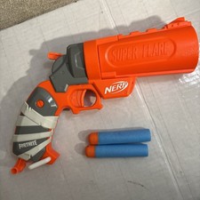 Nerf Fortnite Super Flare Dart Gun Blaster Rare Mega W/ 2 Dart WORKS EUC