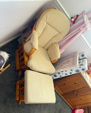 Nursing chair and stool in excellent condition ( been covered) collection only