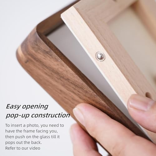 Natural 4x4 Picture Frame Wood with Mat for Pictures 3x3 4 x 4 Natural Walnut - Picture 3 of 7