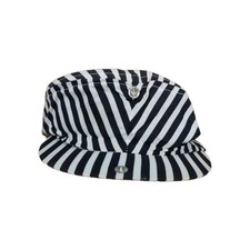 Vintage Dorfman Pacific Hat Black And White Striped Made in USA One Size Fits...
