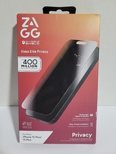 ZAGG InvisibleShield Glass Elite Privacy Screen Protector iPhone 16 Plus 15 Plus