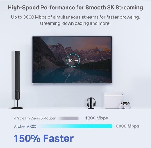 TP-Link AX1800 funktioniert mit Alexa Dual Band Gigabit Router - Schwarz - Bild 3 von 8
