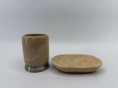 Creative Home Marble Bathroom Set Toothbrush Holder Soap Dish 2lb