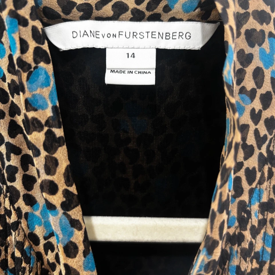 Blusa con corbata de seda Diane von Furstenberg Aiden - Talla 14 - Sin mangas - 100 % seda - Foto 2 de 4
