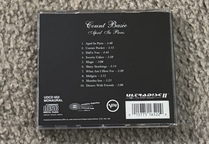 Count Basie April in Paris MFSL 24K Gold CD UDCD 652 Original Master Recording — 第 2/3 张图片