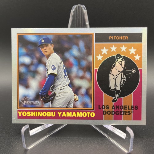 2025 Topps Heritage #76PI-18 Yoshinobu Yamamoto Player Icons Holo Foil Dodgers - Bild 1 von 3
