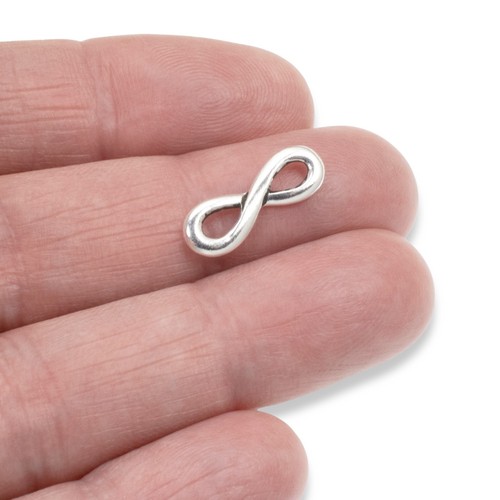 Silver Infinity Links 4-Pack Small Symbol Connectors Jewelry Making Eternal - Picture 3 of 6