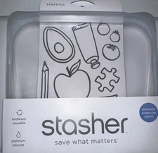 Stasher Silicone Reusable Sandwich Storage Size Food Bag - Plastic Free