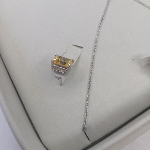 Stauer 925 Silber mit Citrin SCHMUCKSET Ohrstecker 20" Halskette Neu im Karton - Bild 5 von 7