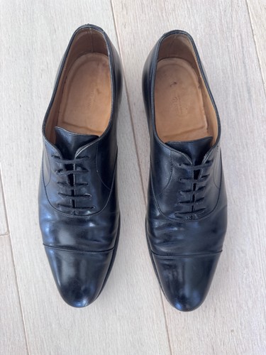 John Lobb City II Leather Oxford Shoes Black UK 8.5 E - Foto 6 di 9