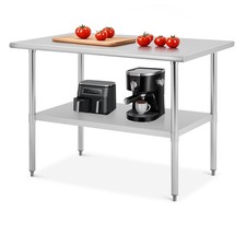 Stainless Steel Table 48x30 Inch Kitchen Prep Table with Adjustable Shelf