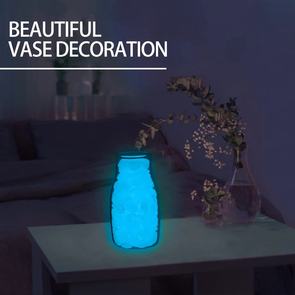 Piedras pequeñas guijarros luminosos 900 piezas que brillan en la oscuridad rocas decoraciones exteriores Foto 4 de 4