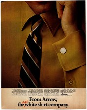 Arrow Blind Date Shirt Grand Baroque Dacron Gold 1970s Vintage Magazine Ad AD048