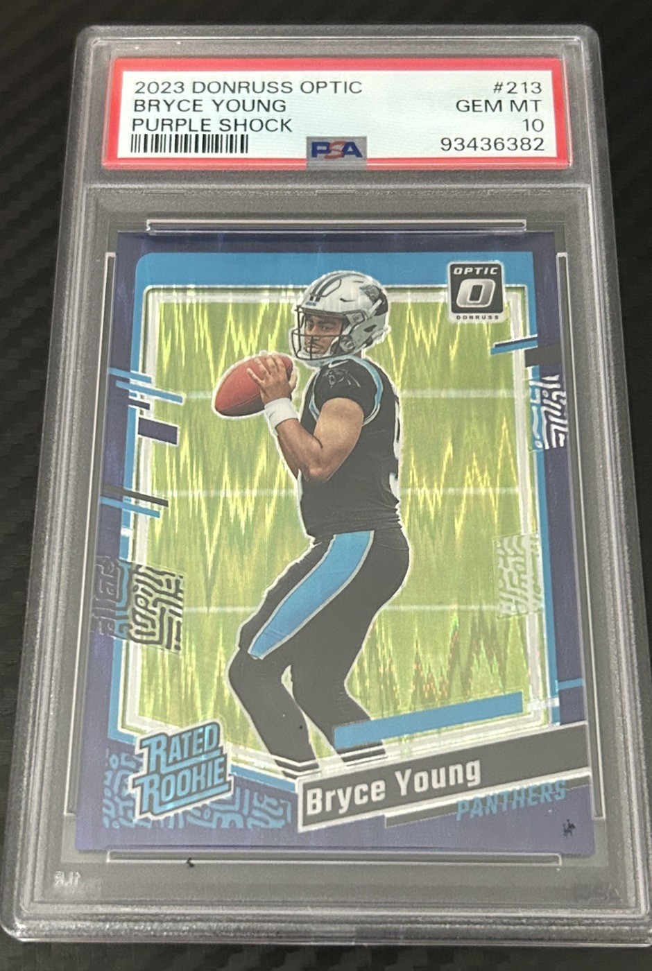 2023 Panini Donruss Optic - Purple Shock Prizm #213 Bryce Young PSA 10 ROOKIE