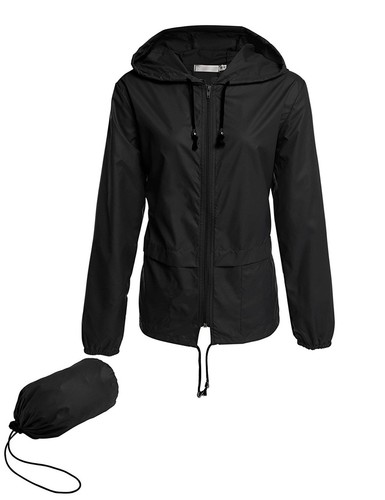 Plus Size Lightweight Sports Jacket Raincoat Women's Waterproof Windbreaker P...