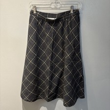 Vintage Pendleton Women's Sz8 Wool Gray Plaid A Line Skirt Old Money Academia