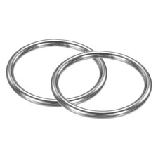 2-Pack Dream Catcher Rings 2.4" Stainless Steel Rings for DIY Silver 0.2"