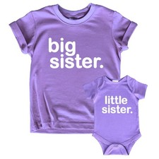 big sister little sister matching outfits shirts set baby toddler newborn gir...