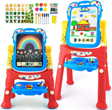 Art Easel for Kids, Toddler Double-Sided Drawing Board, Adjustable