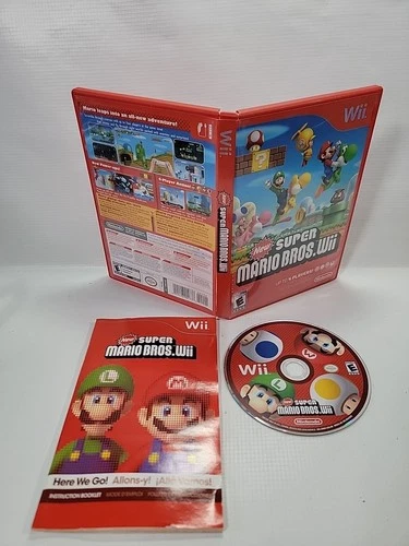 New Super Mario Bros. Wii (Nintendo Wii, 2009) Complete w/Manual CIB Tested