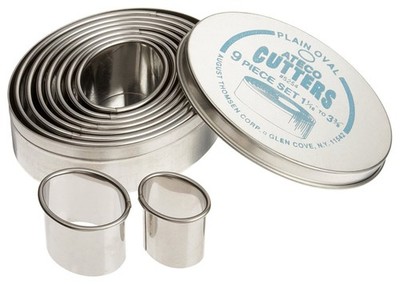 9-Piece Oval Cookie Cutter Set for Baking and Crafts