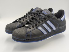 Raro De Colección Adidas Superstar 2 Negro/Azul Real Metálico Plateado M 11.5 W 12.5