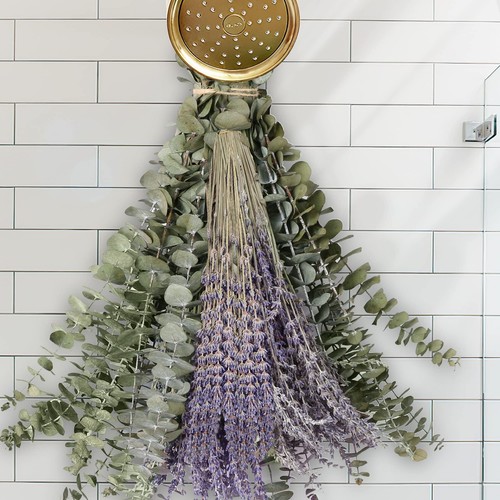 120 PCS Dried Eucalyptus Stems & Lavender Flowers Bundle for Shower, 17'' Nat...