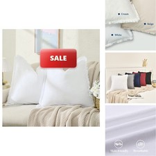 ZWJD Pillow Covers 20x20 Set 2 White Throw Pillow Covers Fringe Chic Cotton