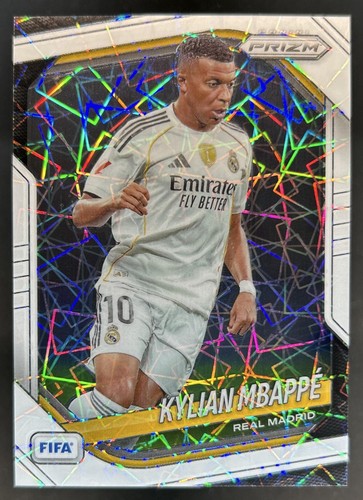 2025-26 Panini Prizm FIFA Kylian Mbappe White Lazer Prizm #/25 Real Madrid