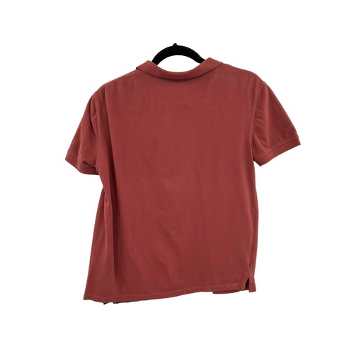 AllSaints Form Polo Shirt Short Sleeve Top Shirt Cotton Rust Pink Size XS - Picture 6 of 9