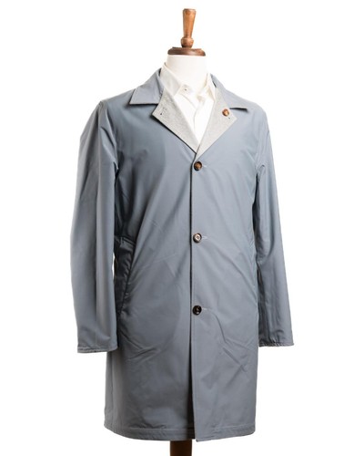 Kired by Kiton NWT $4,600 Gray Blue 'Peak' Cashmere Reversible Coat (48 IT) S - Picture 2 of 10