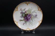 Antique KPM Berlin Hand Painted Flower & Gold Cabinet Plate 8 5/8 inches #4.