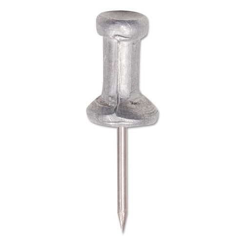 Gem Aluminum Head Push Pins Aluminum Silver 1/2" 100/Box CPAL4 - Picture 3 of 3