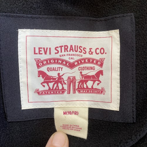 Levi's Boy Med. 10/12 Red/Black Buffalo Plaid Quilted Fleece Hoodie Jacket NWT!! - Picture 9 of 16