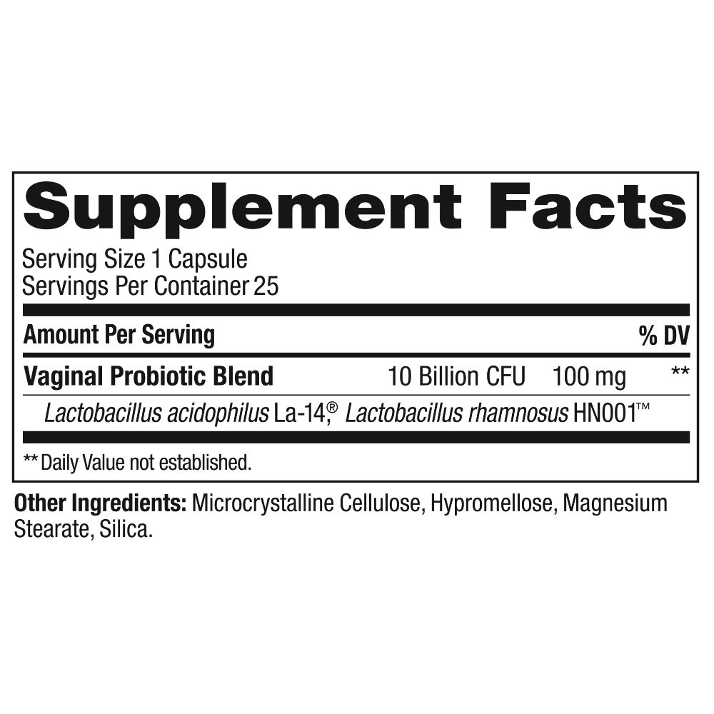 Women's Probiotic Capsules for Vaginal Health and pH Balance 25 Count thumbnail 2