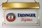 Vintage HTF Erdinger Weissbier Wheat Beer Lighted Hanging Beer Sign 1980s Italy