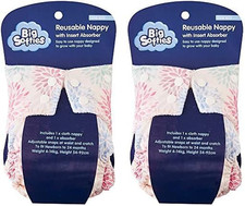 Girl Reusable Nappy with Insert Absorber, Vehicle (Pack of 2)