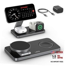 Foldable 3 in 1 Wireless Charging Station for Apple Magsafe Carbon Black