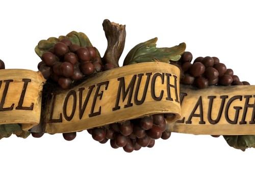 Live Well Love Much Laugh Often Grape Banner Decor Kitchen Rustic Tuscan 22 x 8" - Picture 3 of 7