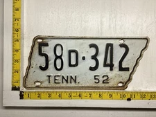 1952 Tennessee License Plate 