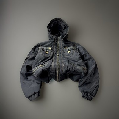 2000s Cropped Hysteric Glamour Style y2K Cargo Japanese Bomber Puffer Jacket