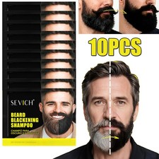 10x Beard Dye Shampoo for Men - 5 Minute Gray Coverage, Long-Lasting Black Color