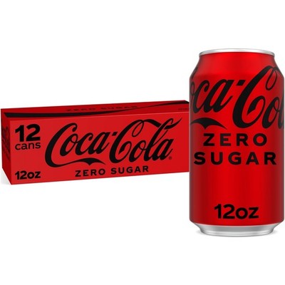Coca Cola Zero Sugar Soda Pop Fridge Pack Cans, 12 fl oz, 12 Pack.
