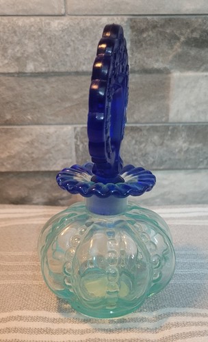 Fenton Glass Tranquility Aquamarine Cobalt Perfume Bottle #7101 AK Excellent - Picture 3 of 8