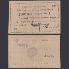 Niemiecko-Wschodnia Afryka 1 Rupia DOA-36b Ro.936b P#22 Kolonie Buschnoten [63708