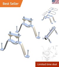 Double Wall Mount Antenna Clamp Kit - 2ST Stainless Steel Bracket for Antennas