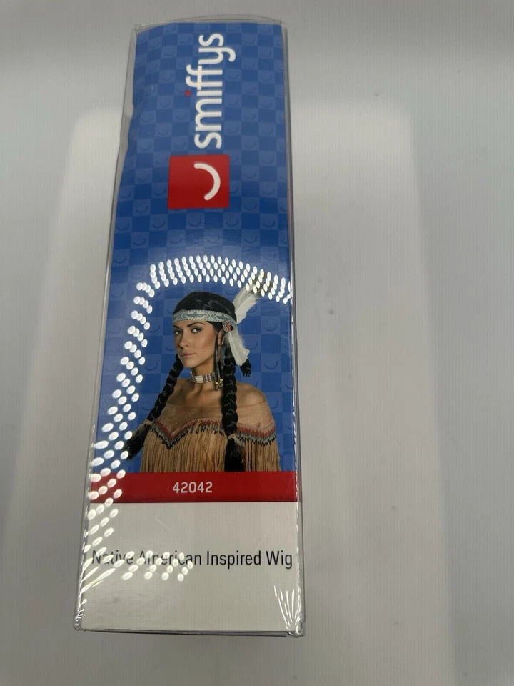 Peluca india nativa negra trenzas adulto mujer smiffys disfraz peluca Foto 4 de 4
