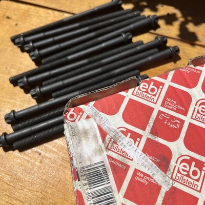 BMW E30,28,34 FEBI GERMANY CYLINDER HEAD BOLTS SET OF 14 11121726478