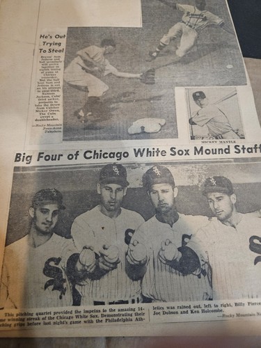 Ritagli di giornale baseball anni 50 da album per bambini - Foto 18 di 21