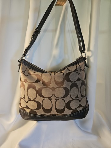 Vintage Coach Signature Canvas/Leather F19727 Brown/Beige - Picture 6 of 12